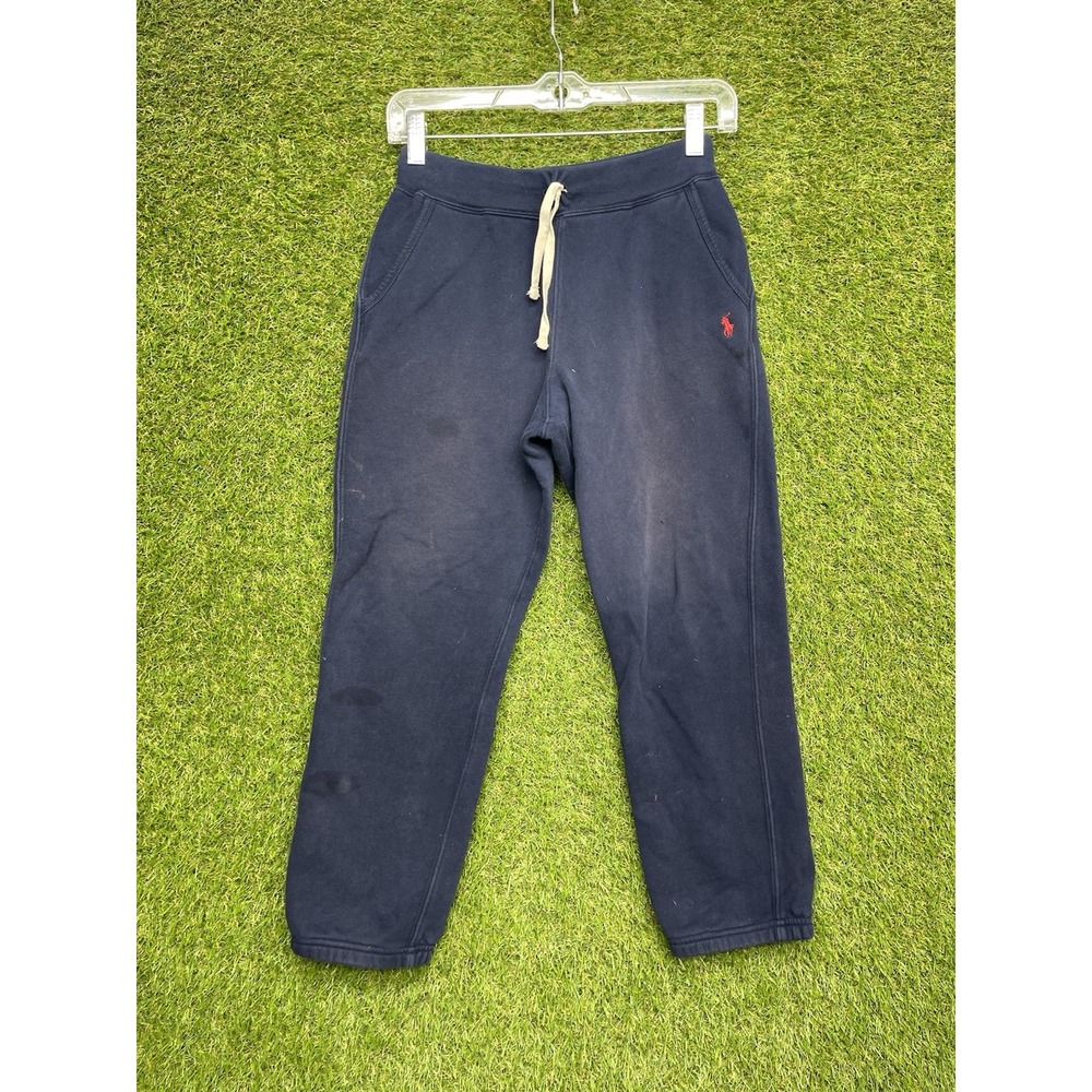 Polo Ralph Lauren Sweatpants Youth Medium 10-12 Blue Cotton Drawstring Tapered